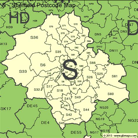 sheffield map with postcodes