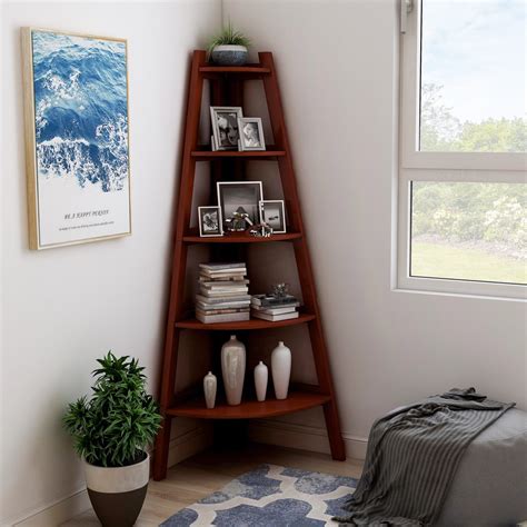 Shelf Corner Ladder Bookcase