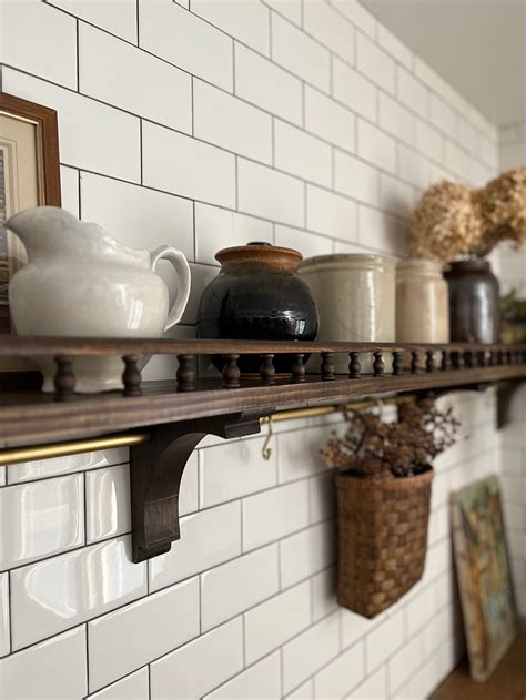 48 Floating Shelf With Front Rail by LCLWoodWorking on Etsy