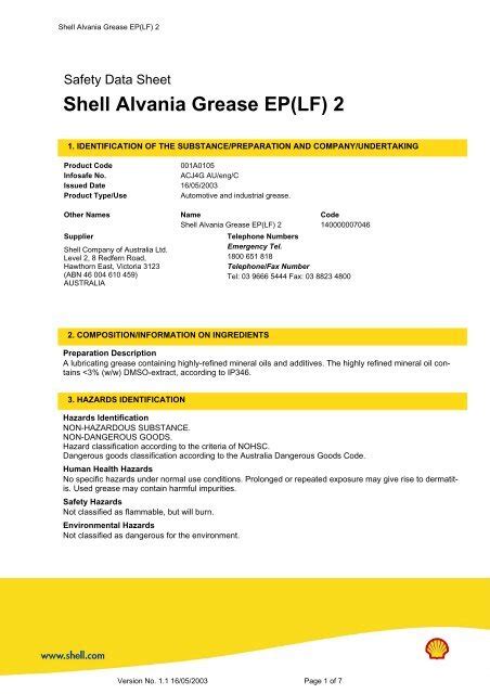 [PORTABLE] Shell Alvania Grease R3 Data Sheet on compbagepos