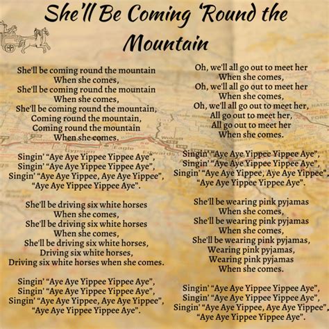 Shell Be Comin Round The Mountain Lyrics Printable