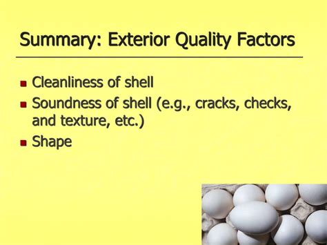 Shell Cleanliness Shell Soundness Shell Texture Shell Shape