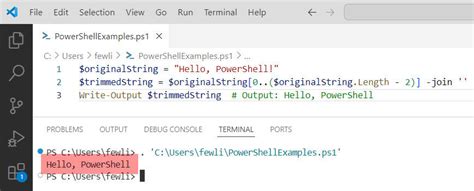 Shell Cut Last Character Of String