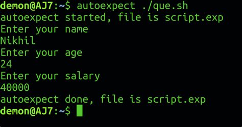 Shell Expect Examples