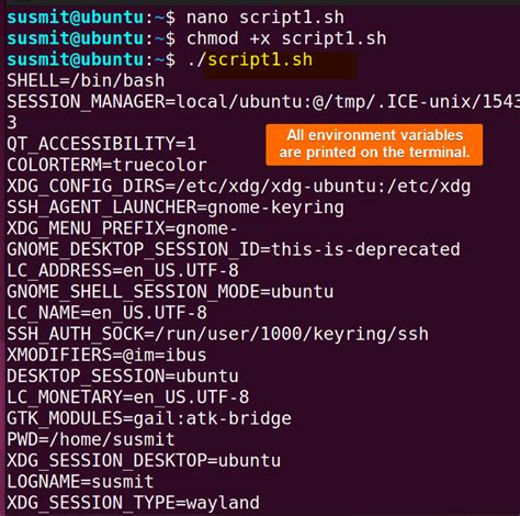 Shell List Environment