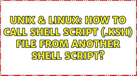 Shell Script Ksh