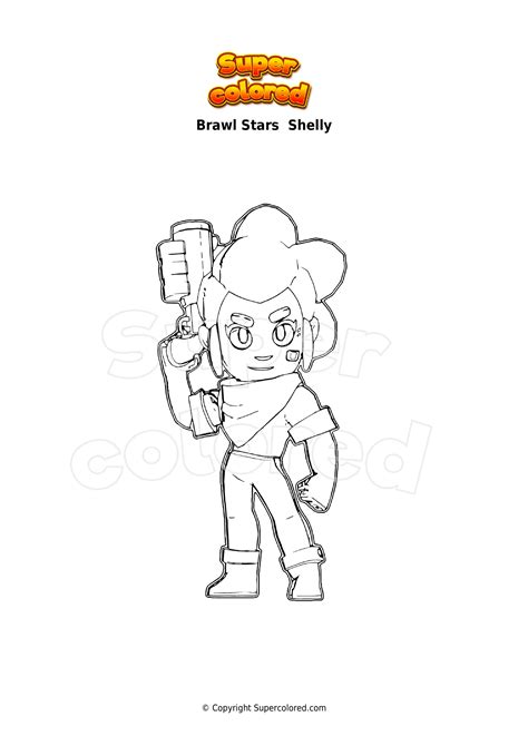 shelly skin brawl star coloring page