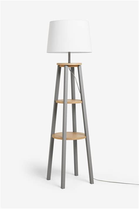 Shelved Floor Lamp Grey