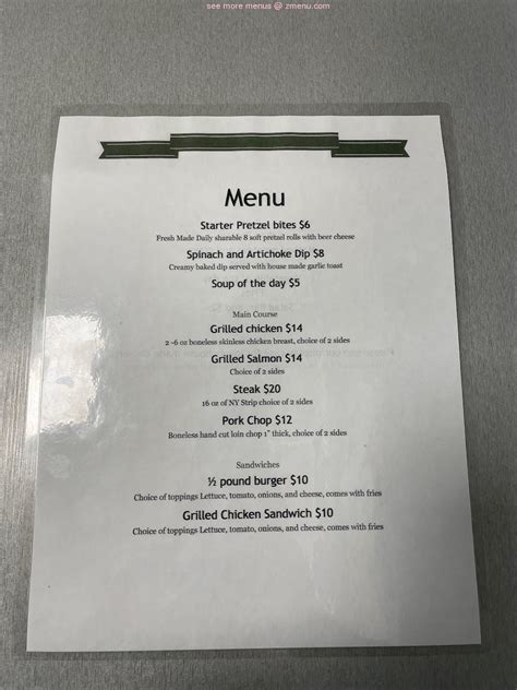 shenanigans restaurant warsaw ny menu