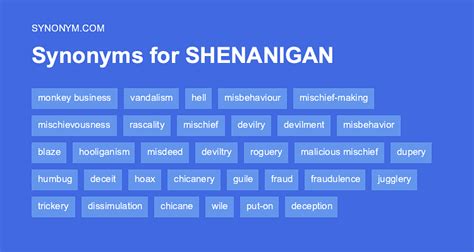 shenanigans synonyms and antonyms