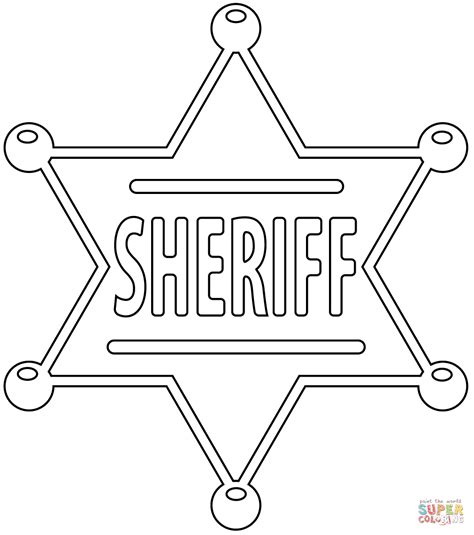sheriff badge coloring page
