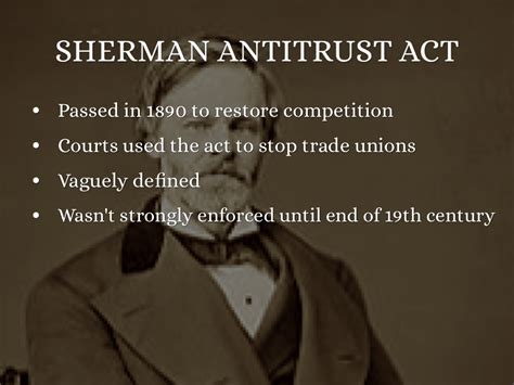 sherman antitrust act of 1890 apush
