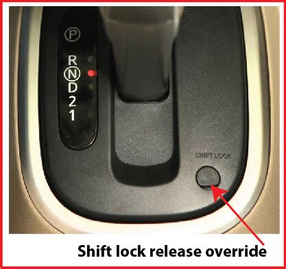 Shift Lock Override Procedure