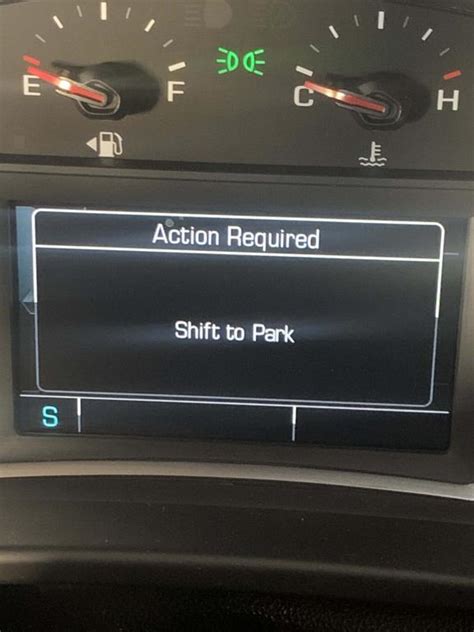 shift to park message gmc acadia