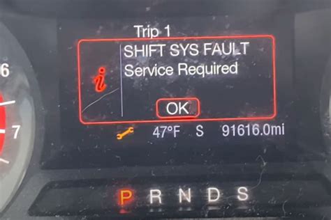 2018 Ford Fusion Shift System Fault