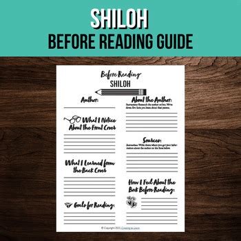 Shiloh Study Guide Printable