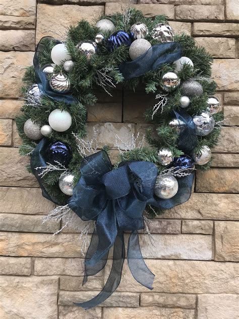 shimmering blue ornaments