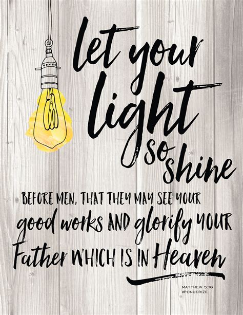 shining your light words