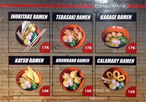 Menu Shinju Ramen Sukamenak Street Food Asian Style