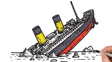 ship sinking drawing