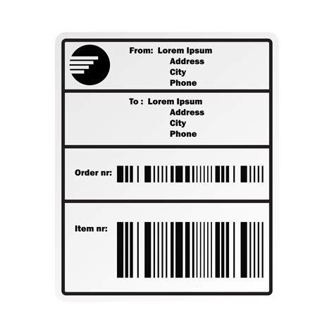 shipping label with barcode