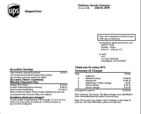 Shipping Receipt Ups