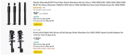 Shock Absorber Price Range
