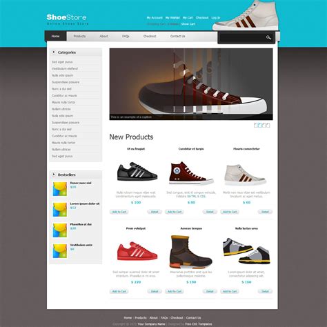 Footwear Website Template Download Free DesignHooks