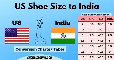 shoe size chart india men