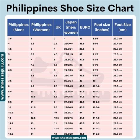 shoe size in the philippines