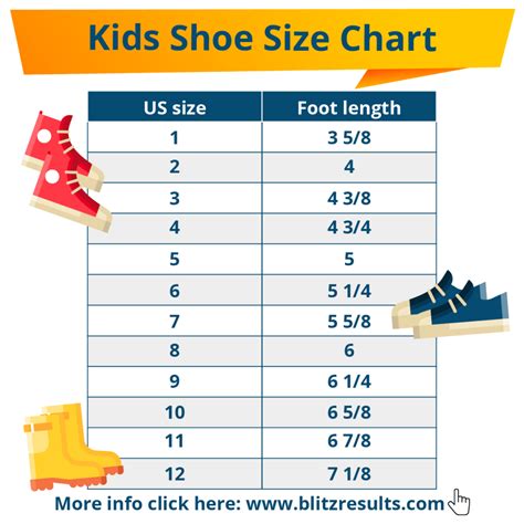 shoes size chart kids