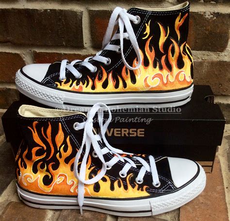 shoes with fire design