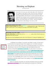 Shooting An Elephant Annotations