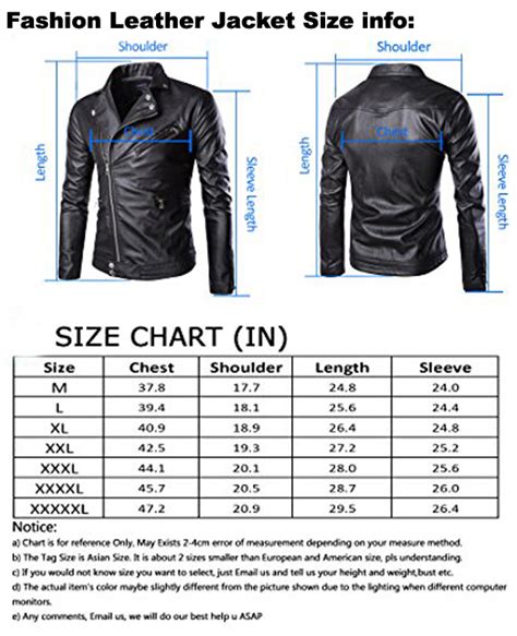 Shooting Jacket Size Chart