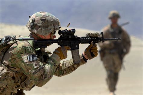 Shooting M4 Carbine At Range In Afghanistan