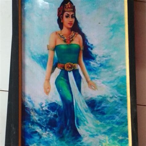 Lukisan Cetak Dewi Lanjar Ratu Kekayaan Pantai Utara Plus Bingkai