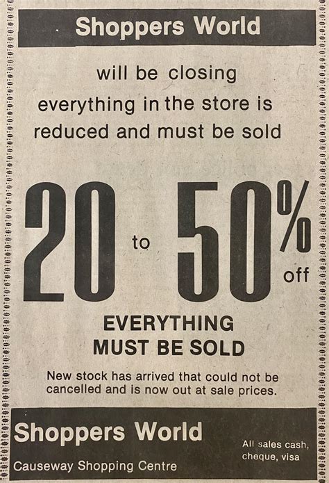 Shoppers World Closing