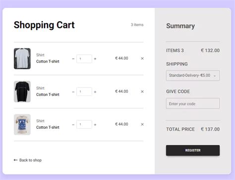Shopping Cart Edit Quantity