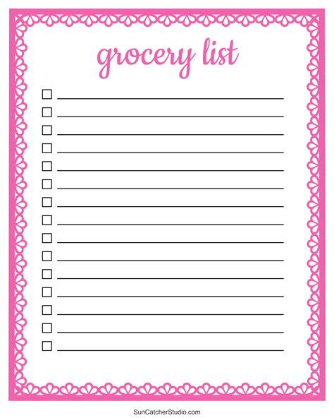 Shopping Cute Lists Printable