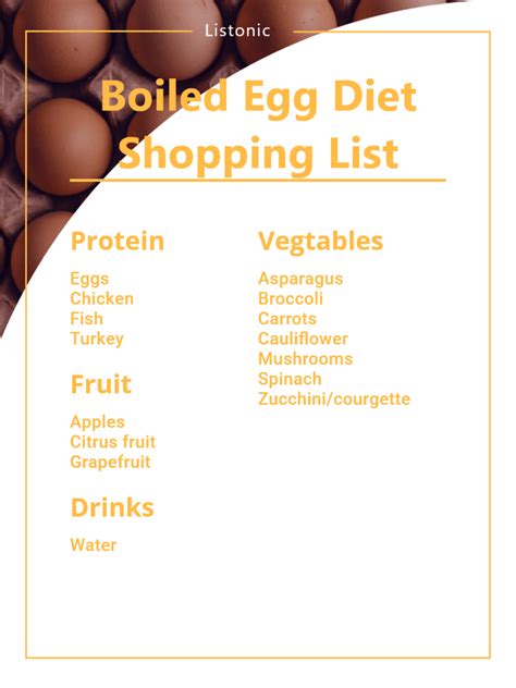 shopping list eggs