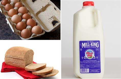 shopping list eggs milk bread