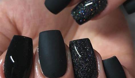 Short Nails Matte Black They are long and narrow, which makes for a