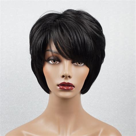 Stylish Short Black Wig 12in Party City
