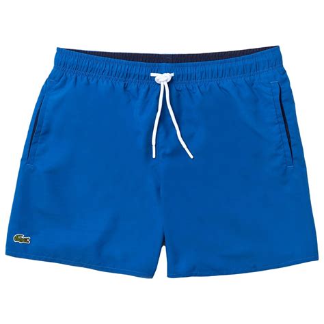 Lacoste Short de bainuni Blanc / Bleu Homme Pantalons & Bermudas