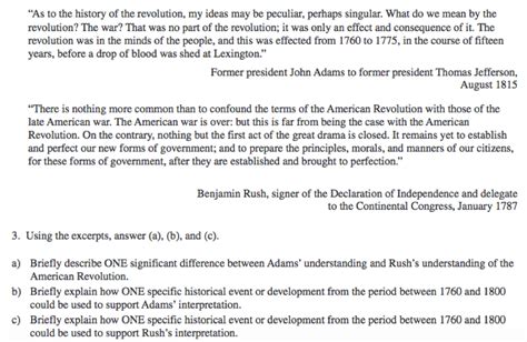 short answer questions apush examples