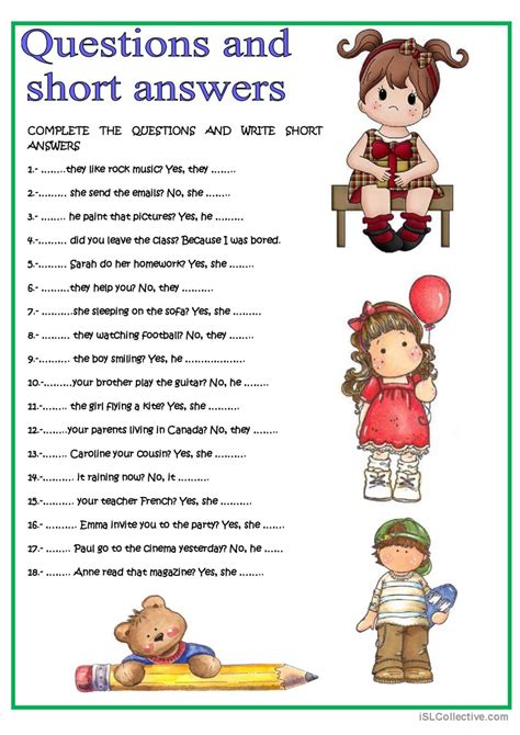 short answer questions examples pdf