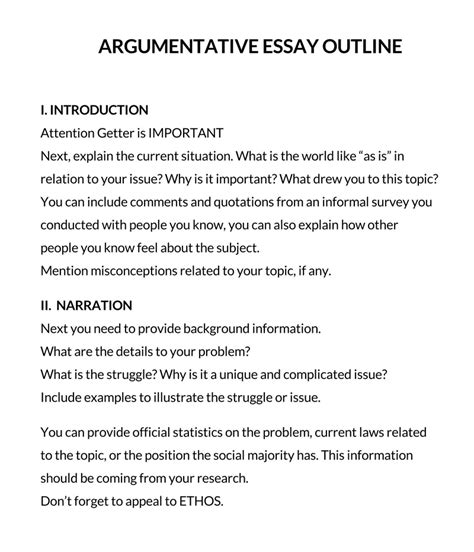 short argumentative essay format example