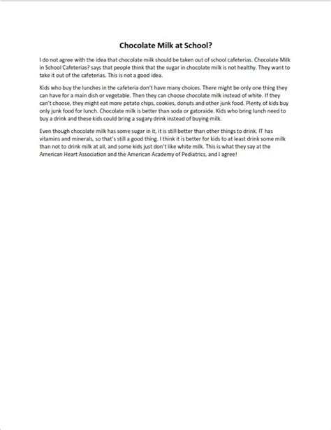 short argumentative writing examples