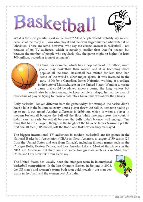 short article about basketball