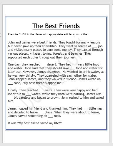 short article examples in english